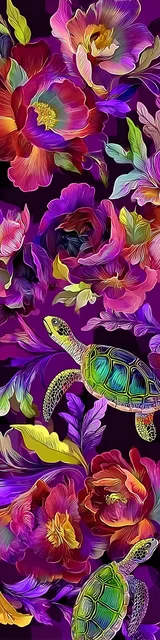 Free turtle bookmark featuring super bright magenta with turtles